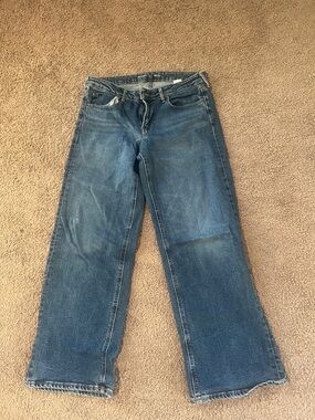 Old Navy Mid-Rise Wide Leg Blue Jeans